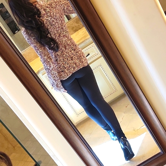 Bebe Cozy Multicolor Crocheted Sweater, L - Picture 14 of 15